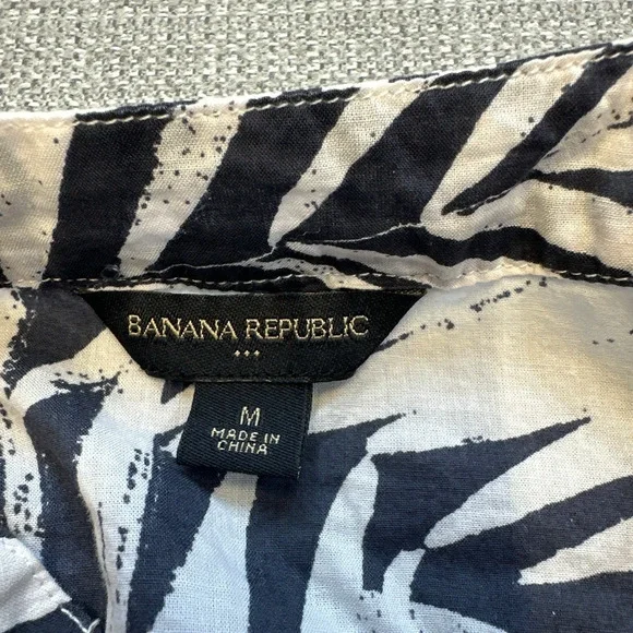 Banana Republic Hawaiian Dress Medium Cover‎ Up Navy Blue Resort Vacation Cruise - Picture 5 of 10
